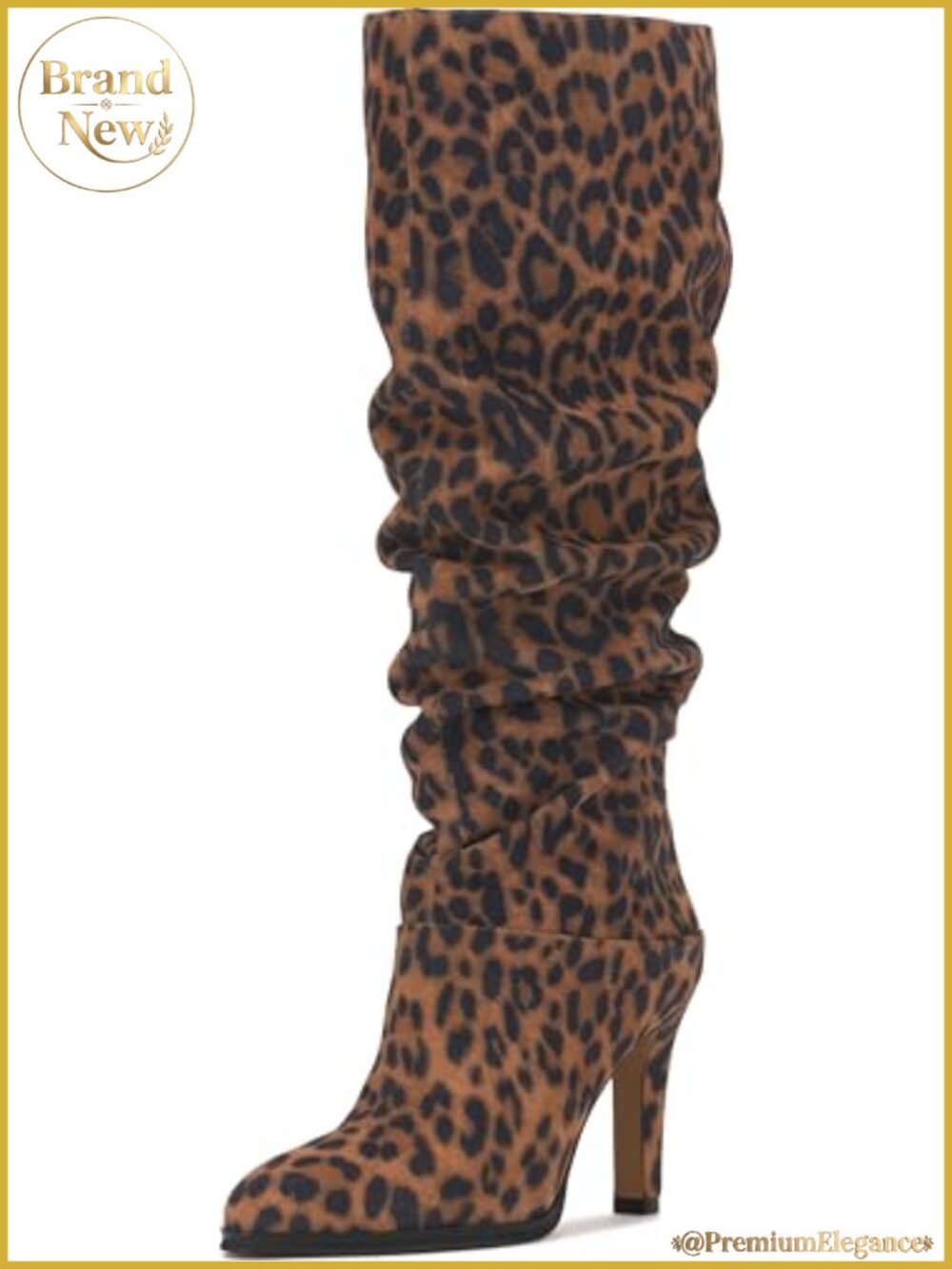 Suede Knee-High Boots with 16.1 Inch Calf, Medium and Wide Calf Fit